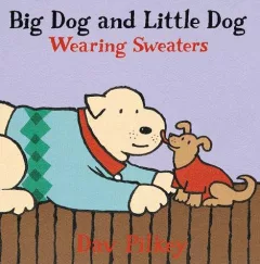 Big Dog and Little Dog wearing sweaters