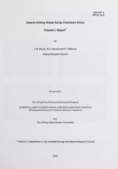 Alberta drilling waste sump chemistry study