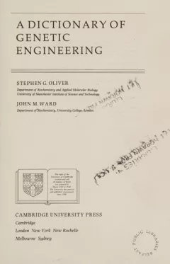 A dictionary of genetic engineering