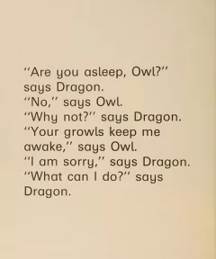 Dragon and sleepy owl