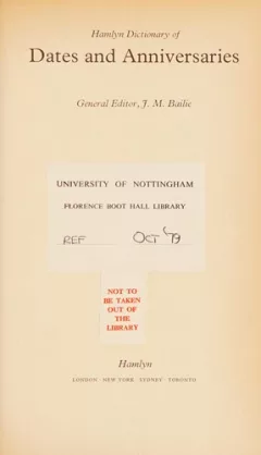 Hamlyn dictionary of dates and anniversaires