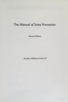 The manual of sales promotion
