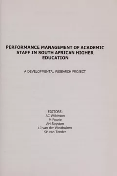 Performance management of academic staff in South African higher education