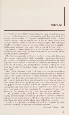 Worked examples in mathematics for scientists and engineers