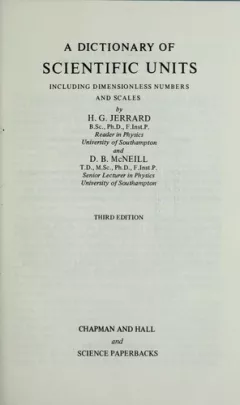 A dictionary of scientific units