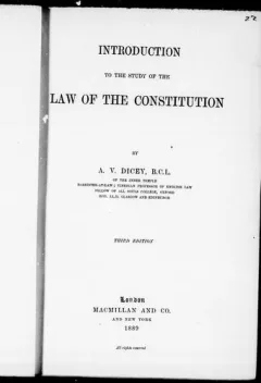 Introduction to the study of the law of the constitution