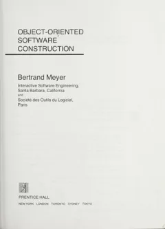 Object-oriented software construction
