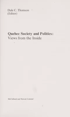 Quebec society and politics