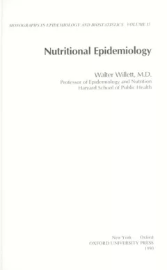 Nutritional epidemiology