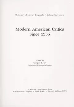 Modern American critics since 1955