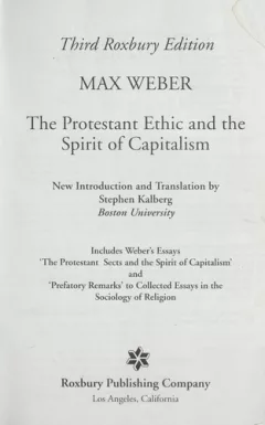 The Protestant ethic and the spirit of capitalism