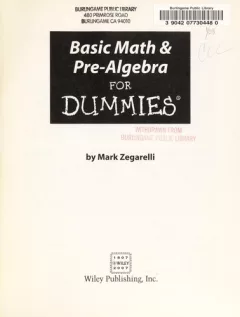 Basic math & pre-algebra for dummies