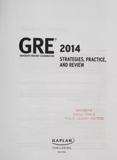 GRE Graduate Record Examination 2014