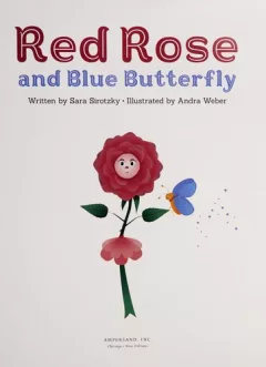 Red rose and blue butterfly