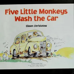 Five little monkeys wash the car