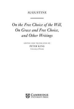 On the free choice of the will, On grace and free choice, and other writings