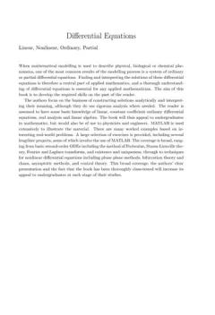 DIFFERENTIAL EQUATIONS: LINEAR, NONLINEAR, ORDINARY, PARTIAL.