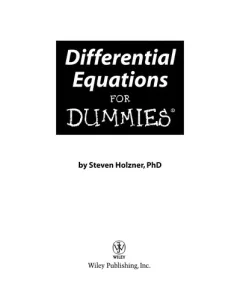 Differential equations for dummies