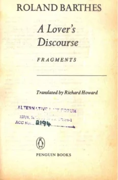 A lover's discourse