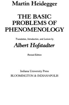 The basic problems of phenomenology