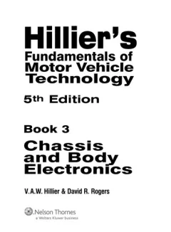 Hillier's fundamentals of motor vehicle technology